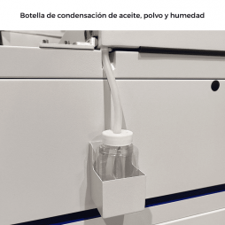 botella de condensación de polvo, humedad y aceite.