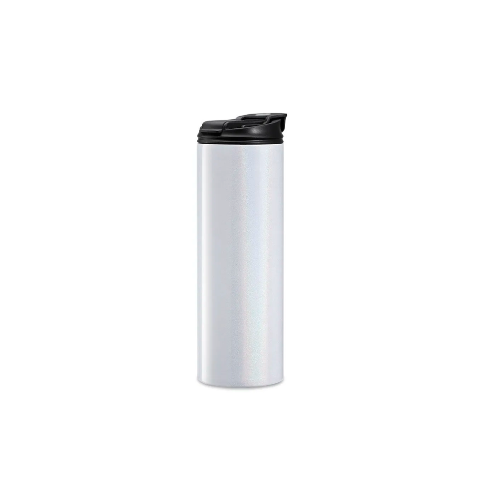 Vaso térmico de acero inoxidable alargado blanco arcoíris