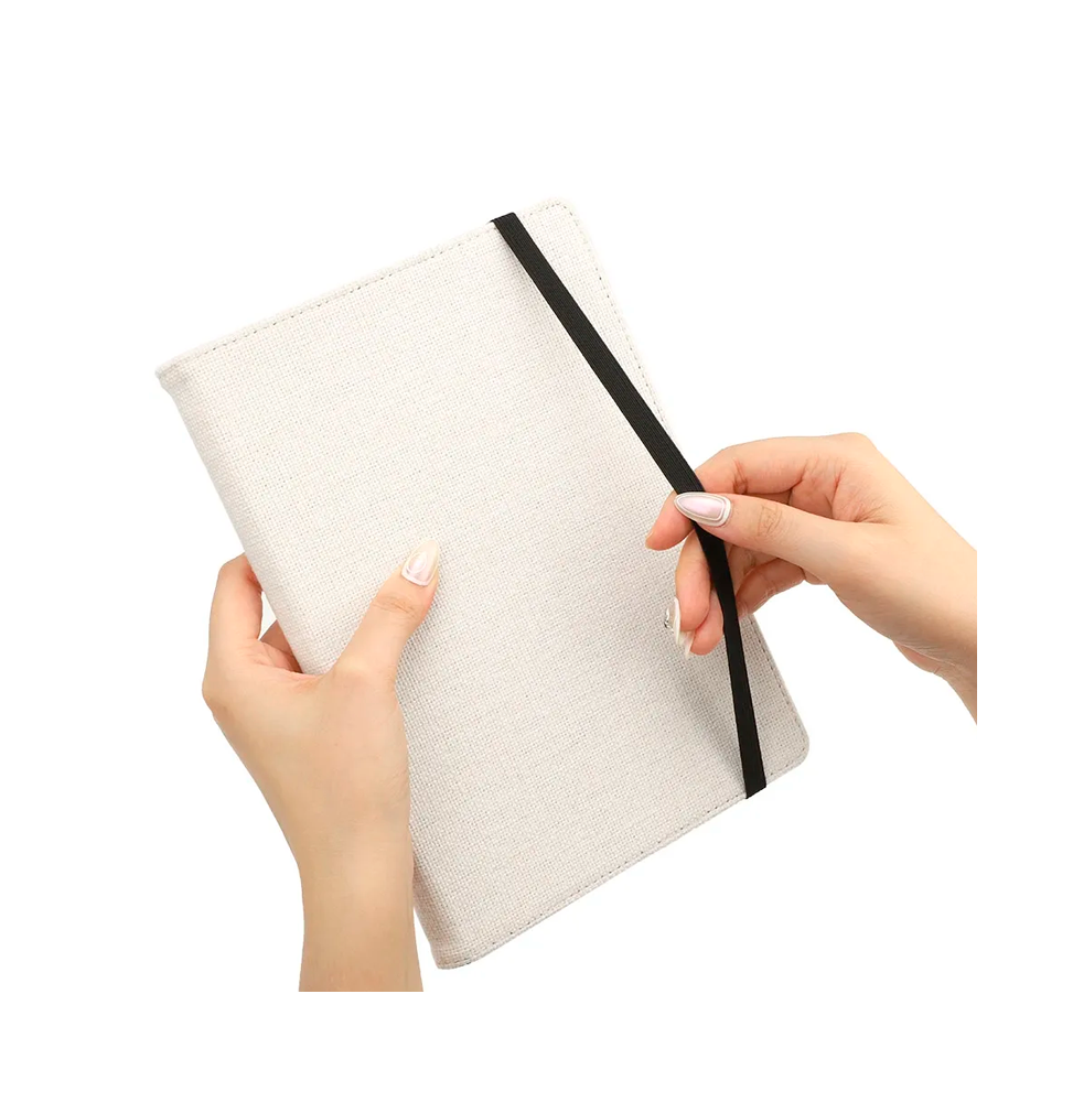 Cuaderno A6 con funda de lino para sublimación