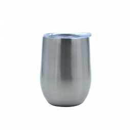 Taza de metal 12 OZ sin ASA con tapa plata mate