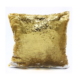 Funda cojin lentejuelas oro 40x40