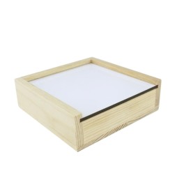 Caja sublimacion de madera + posavasos