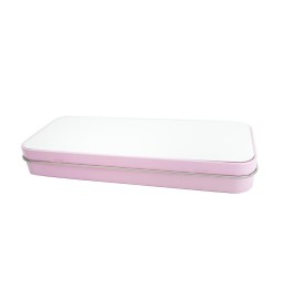 Caja hojalata sublimacion rosa 19x8 cm