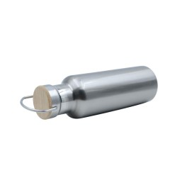Botella portátil de acero inox 600ml Plata