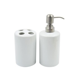 Set de baño para sublimación cerámica blanca 7x8cm