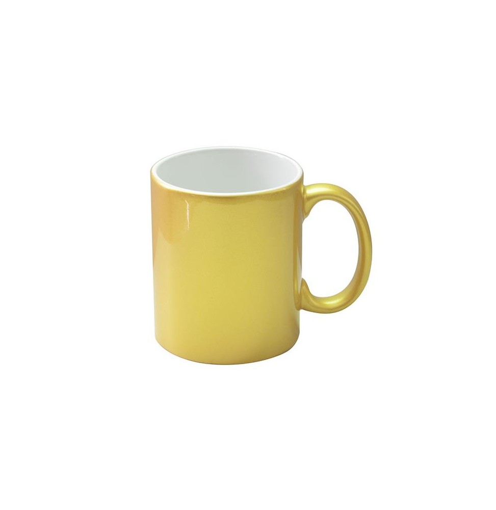 Taza para sublimación cerámica dorada