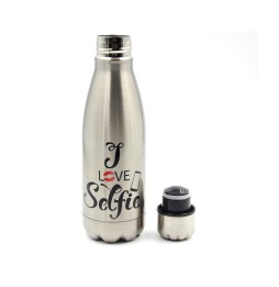 Botella termo acero inox plata 500ml
