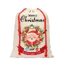Saco de Navidad de Lino Cordón Rojo