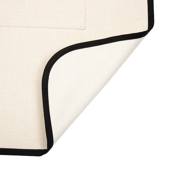 Delantal de Adulto de Lino y Borde Negro | 80 x 64cm