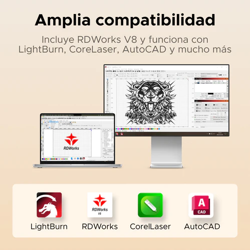 Grabadora Láser de CO2 con cámara 500 x 300  mm | 55 W