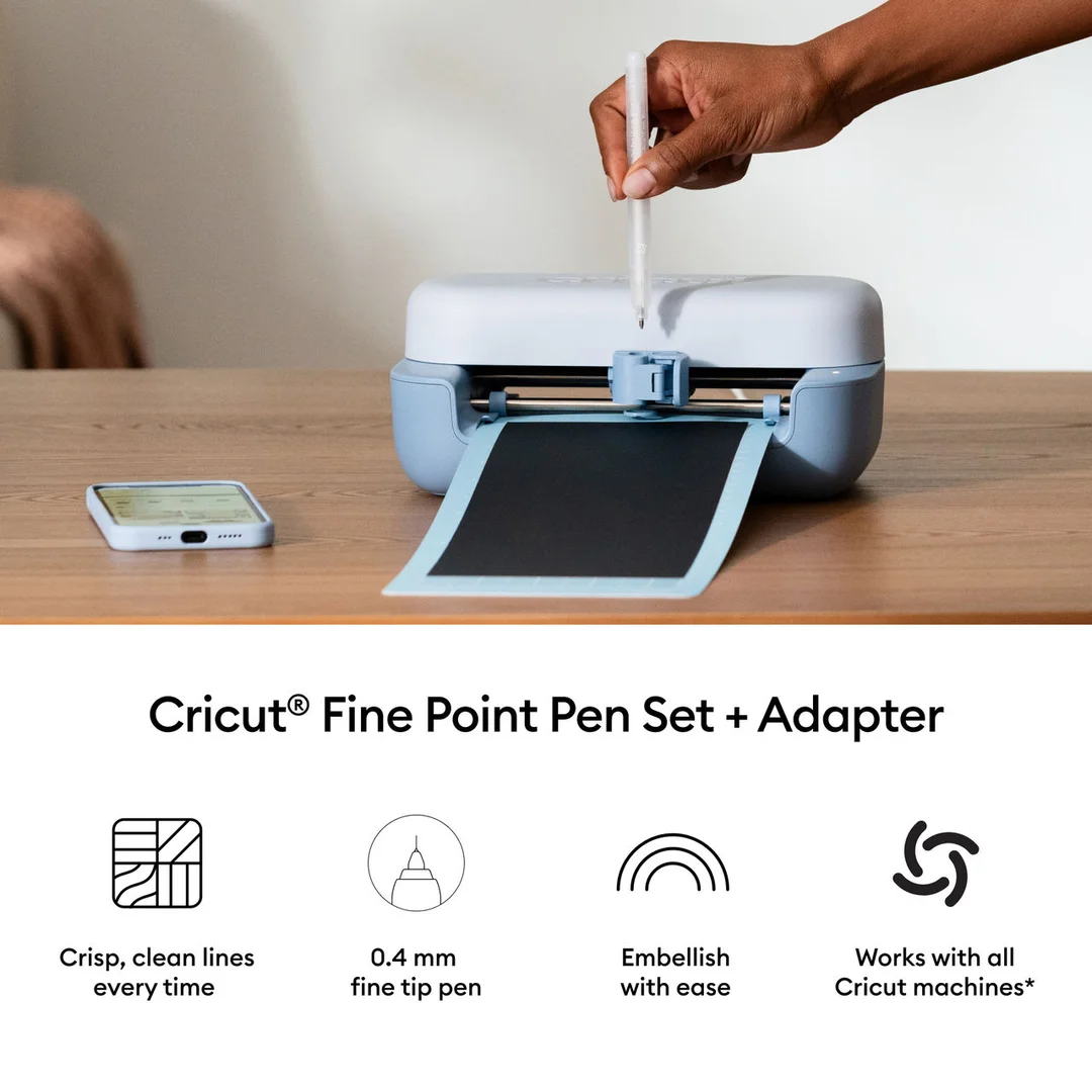 Cricut Bolígrafos Punta Fina | 0.4 mm + Adaptador