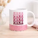 Taza de Cerámica Blanca base Rosa Glitter | 11 Oz 