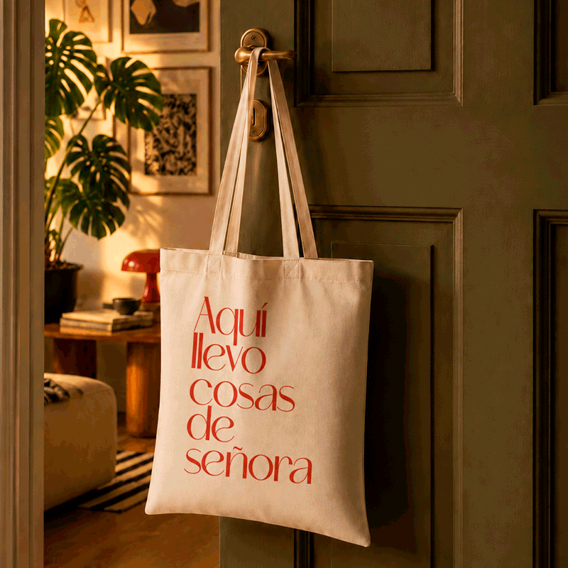 Tote Bag de Algodón Color Crudo