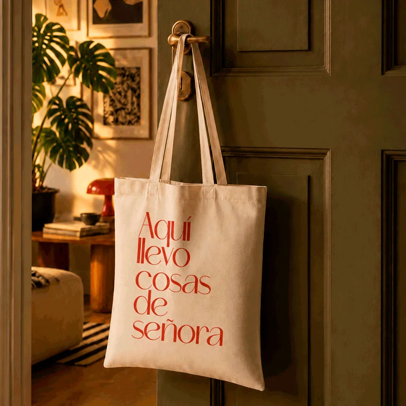 Tote Bag de Algodón Color Crudo