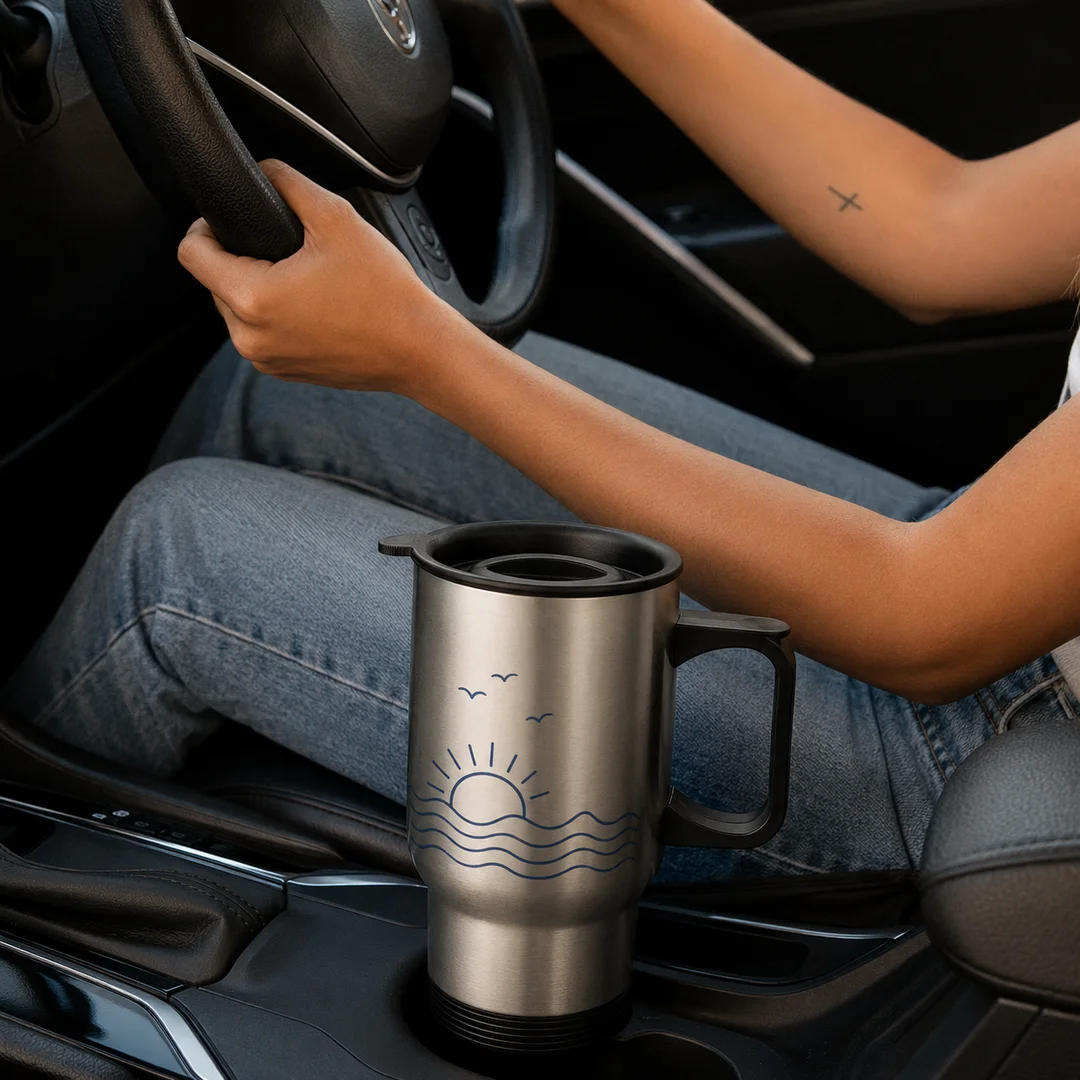 Vaso Térmico Portátil con Asa y Tapa | 14 Oz