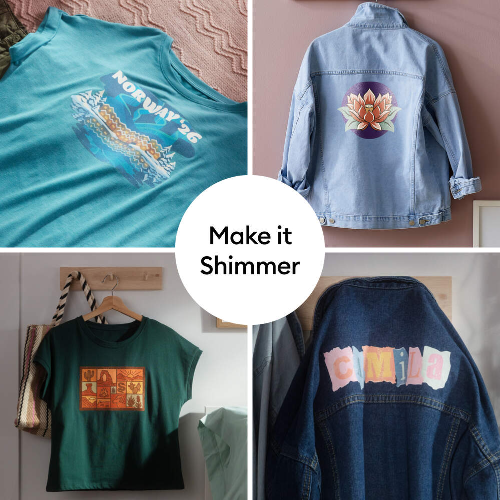 Cricut Iron-On Imprimible Glitter | 4 hojas