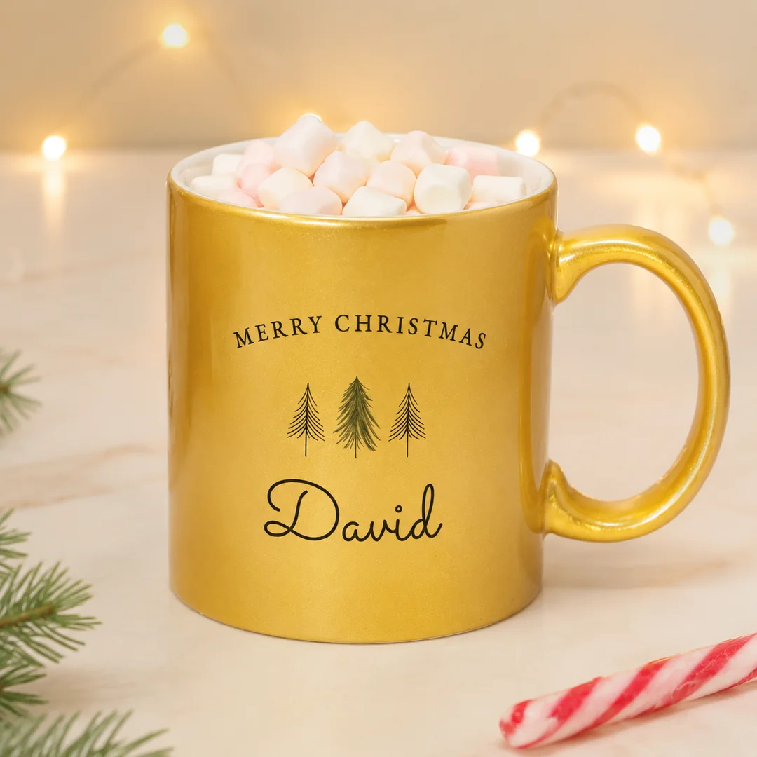 Taza de Cerámica Dorada | 11 Oz