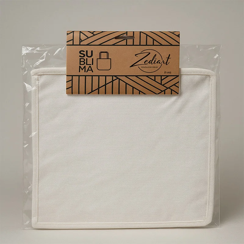 Zediart Tote bag de poliester blanco 43x34x19 cm