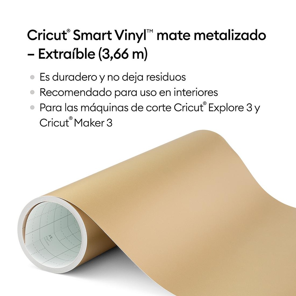 Cricut Smart Vinilo Adhesivo Removible Metalizado Champagne