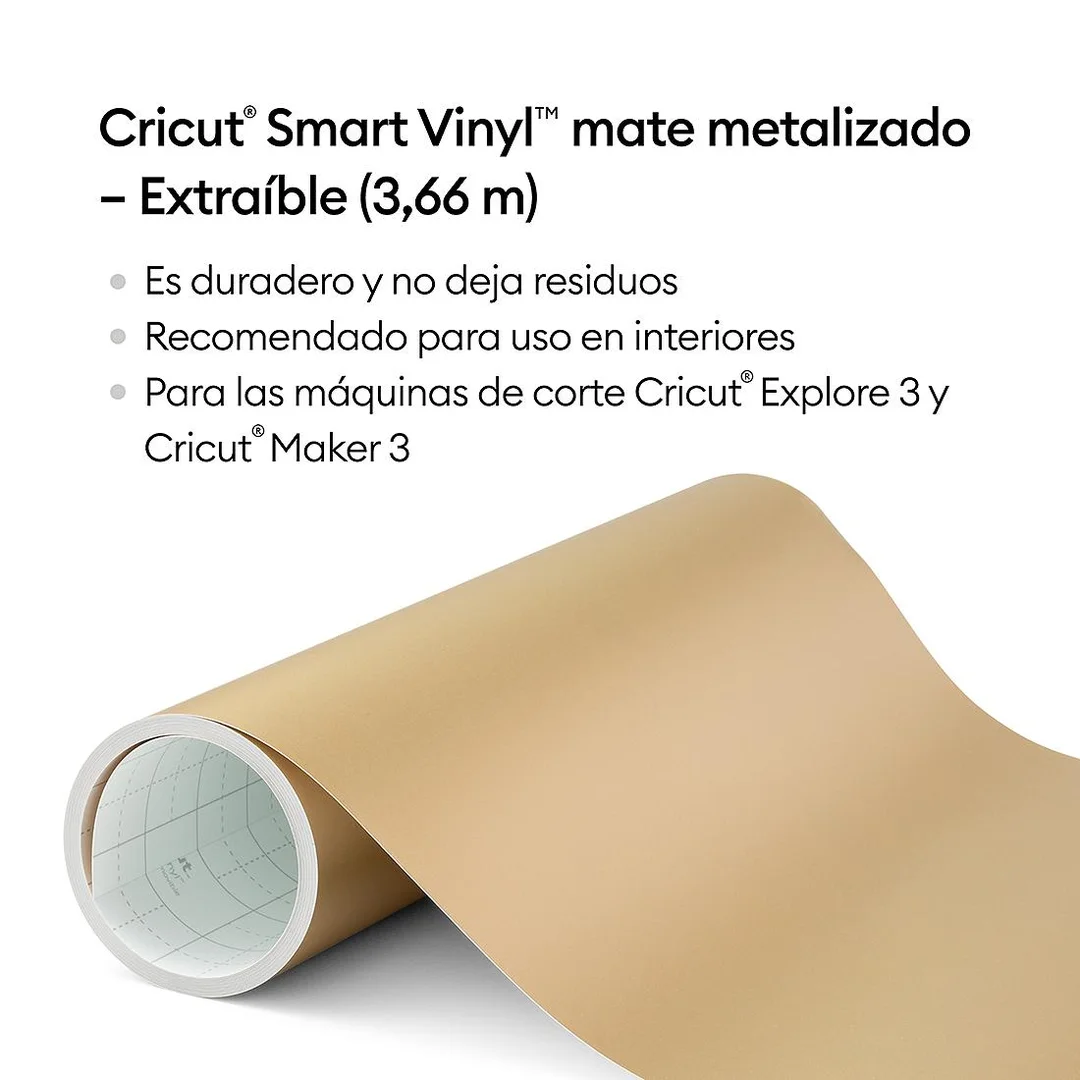 Cricut Smart Vinilo Adhesivo Removible Metalizado Champagne