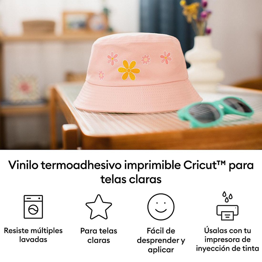 Cricut Vinilo Termoadhesivo Imprimible Prendas Claras | 5 hojas