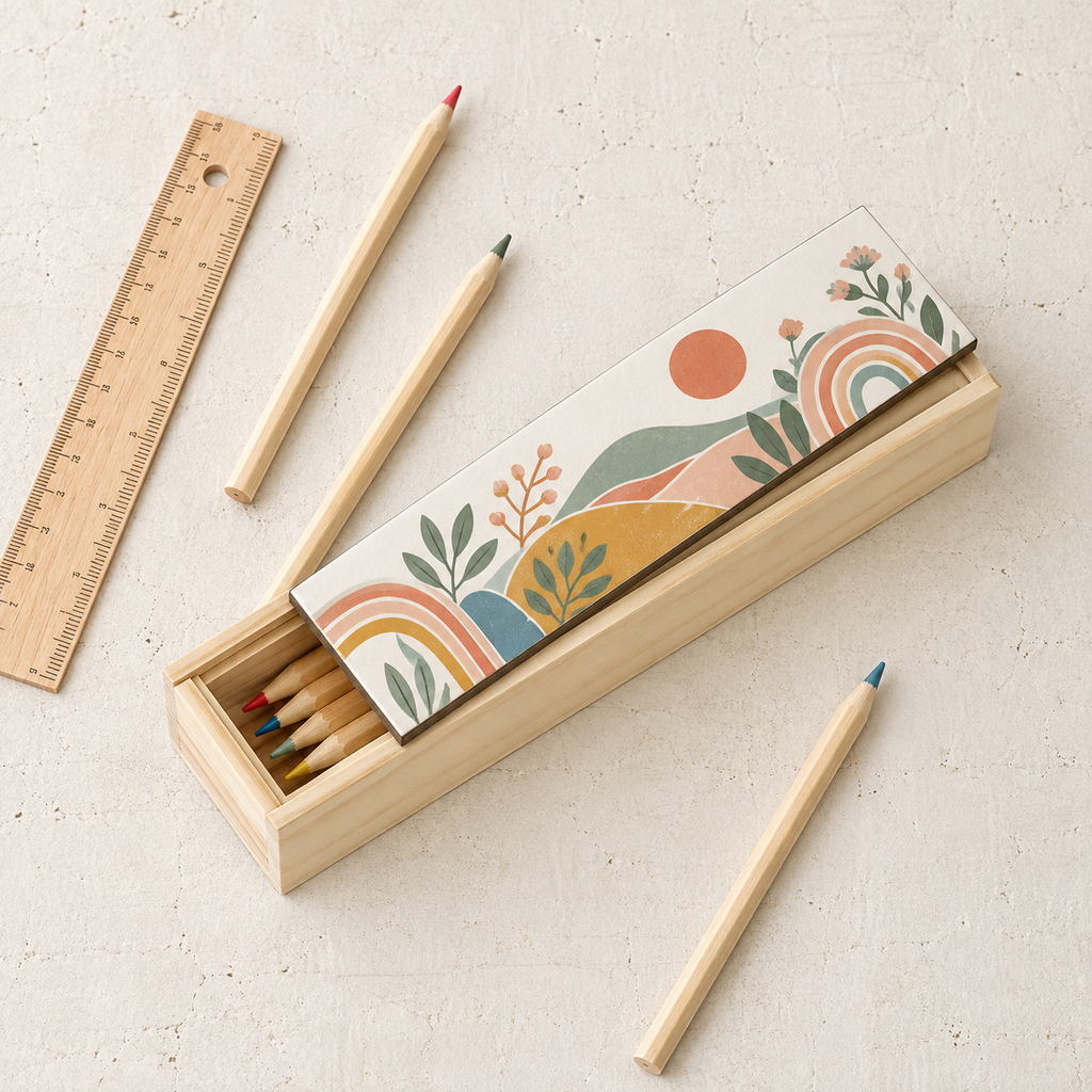 Zediart Estuche de Madera | 8 lápices