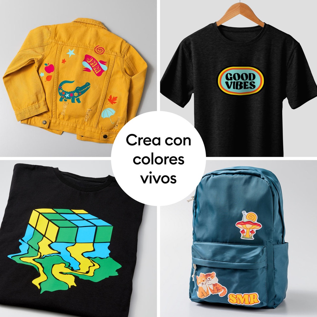 Cricut Iron-On Imprimible Prendas Oscuras | 3 hojas