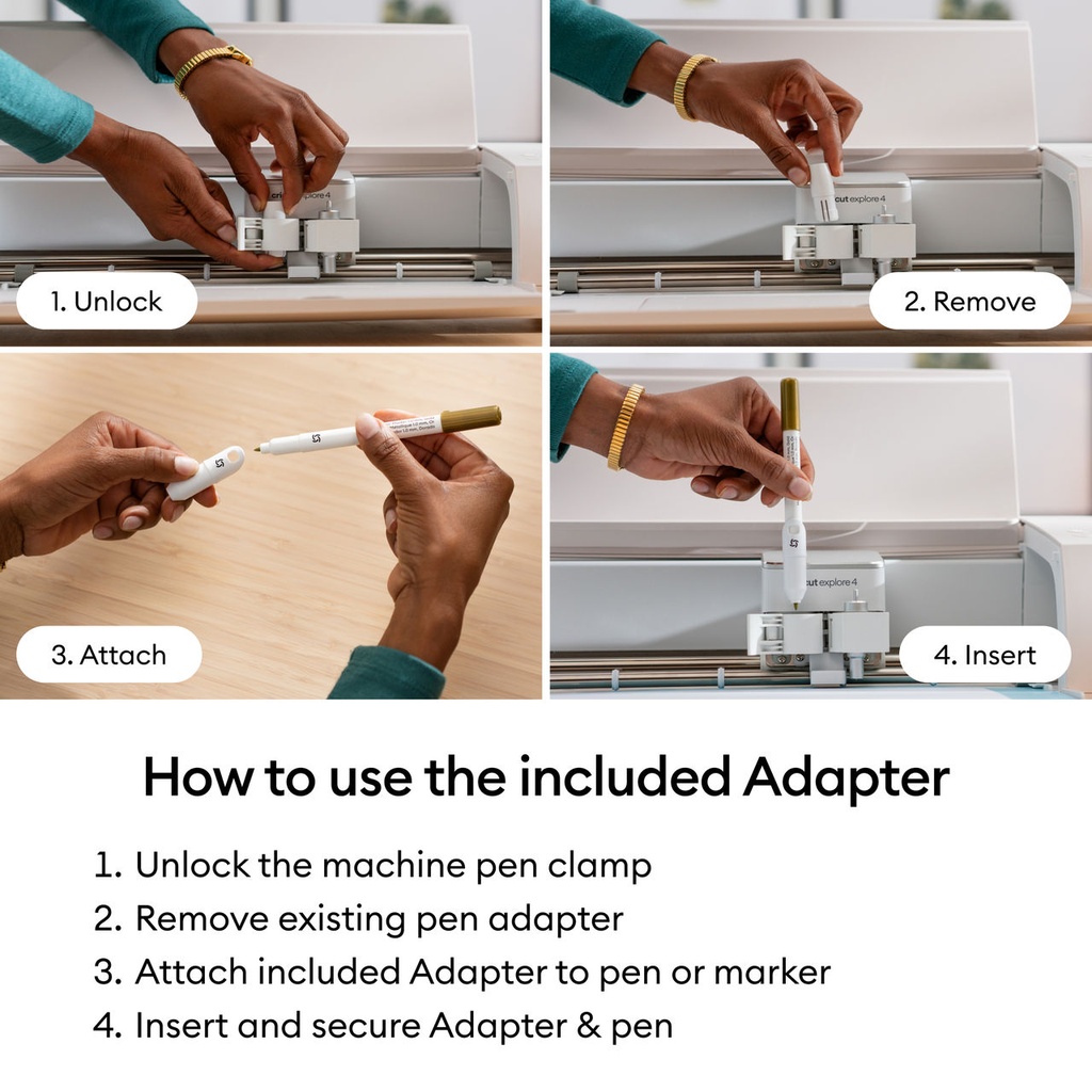 Cricut Set de Bolígrafos Punta Extrafina | 0.3 mm + Adaptador