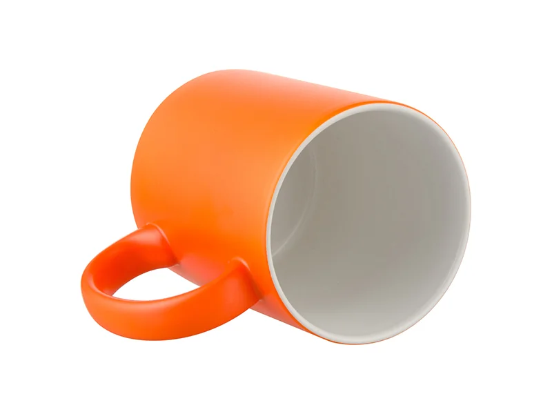 Taza de Cerámica Naranja Flúor Mate | 11 Oz