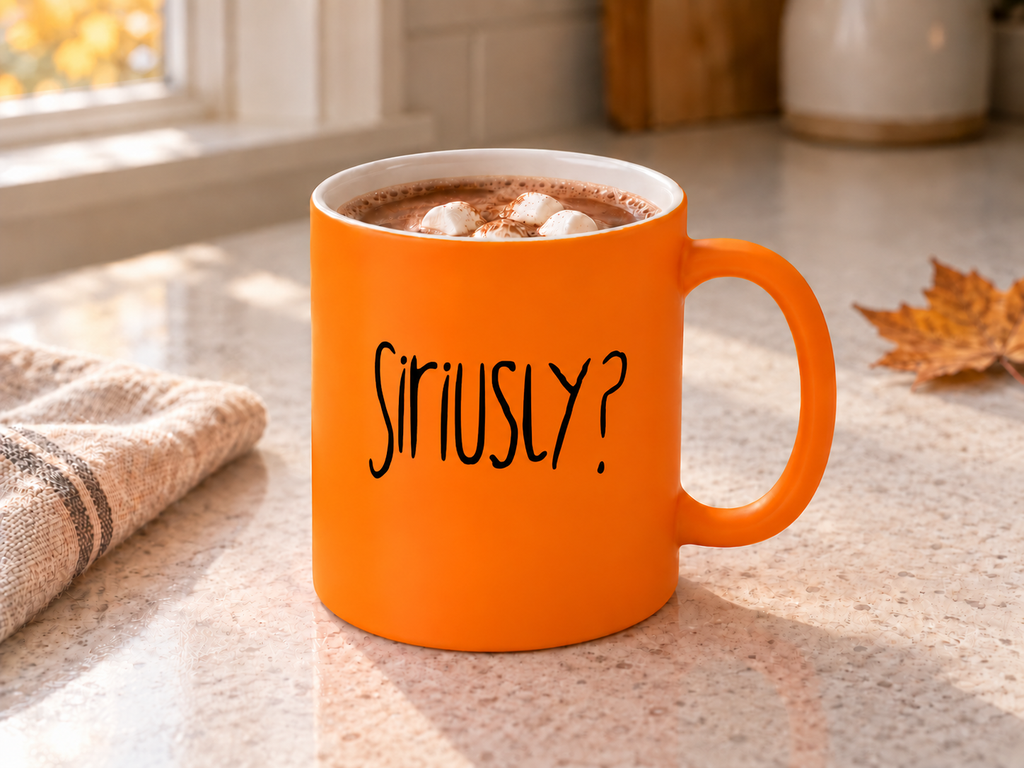 Taza de Cerámica Naranja Flúor Mate | 11 Oz