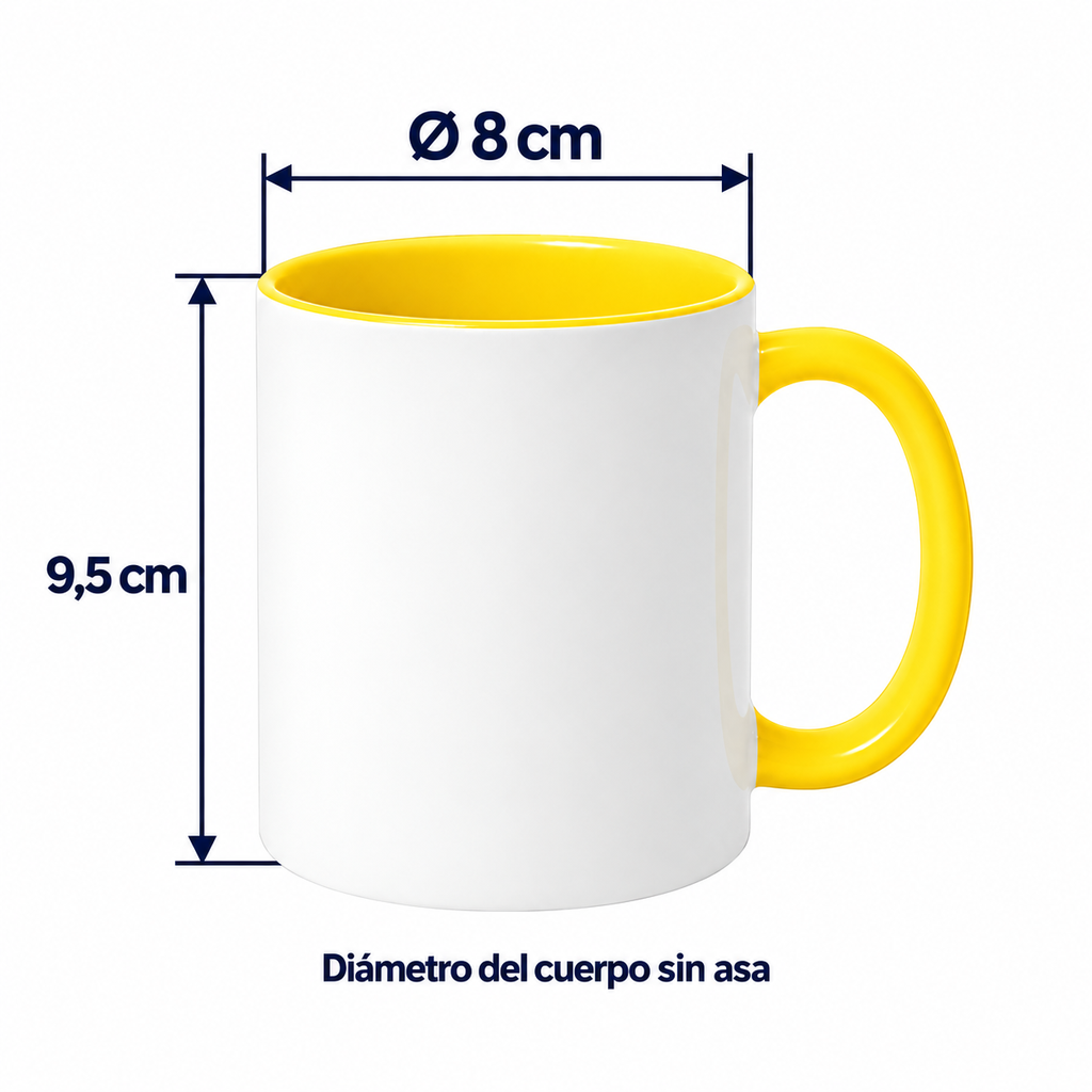 Taza de Cerámica con Interior y Asa de Color | 12 Oz