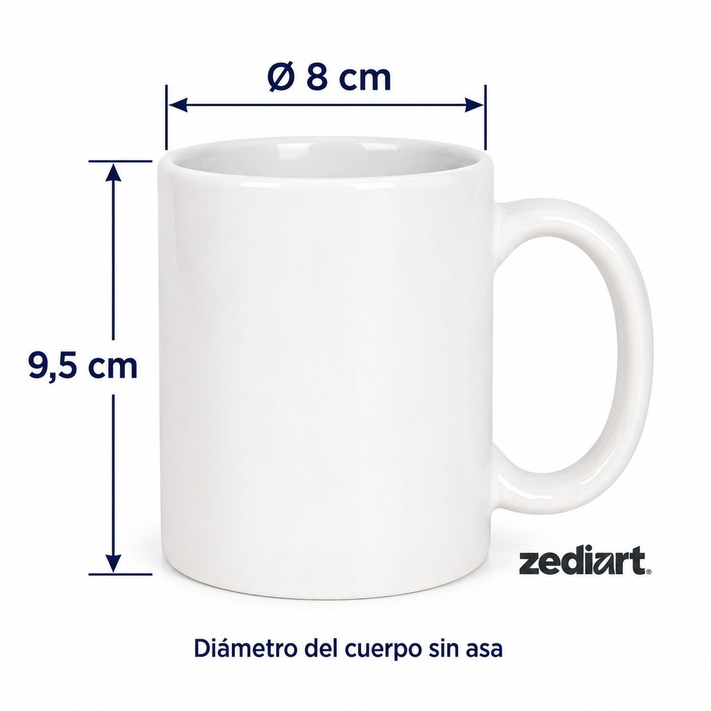 Taza Sublimación Blanca AAA Zediart | 12 Oz