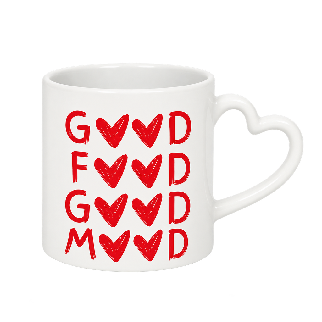 Taza de Cerámica con Asa de Corazón | 11 Oz