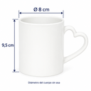 Taza de Cerámica con Asa de Corazón | 11 Oz