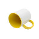 Taza cerámica con interior y asa de color, con caja