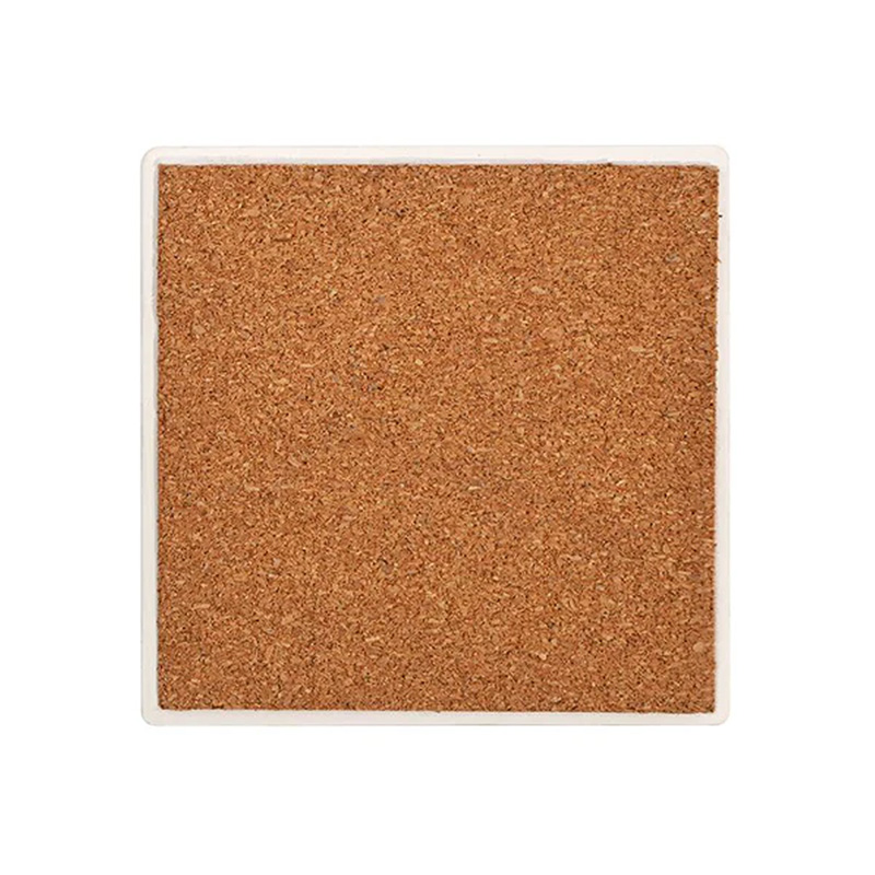 Posavasos Cuadrado de Cerámica con base de corcho