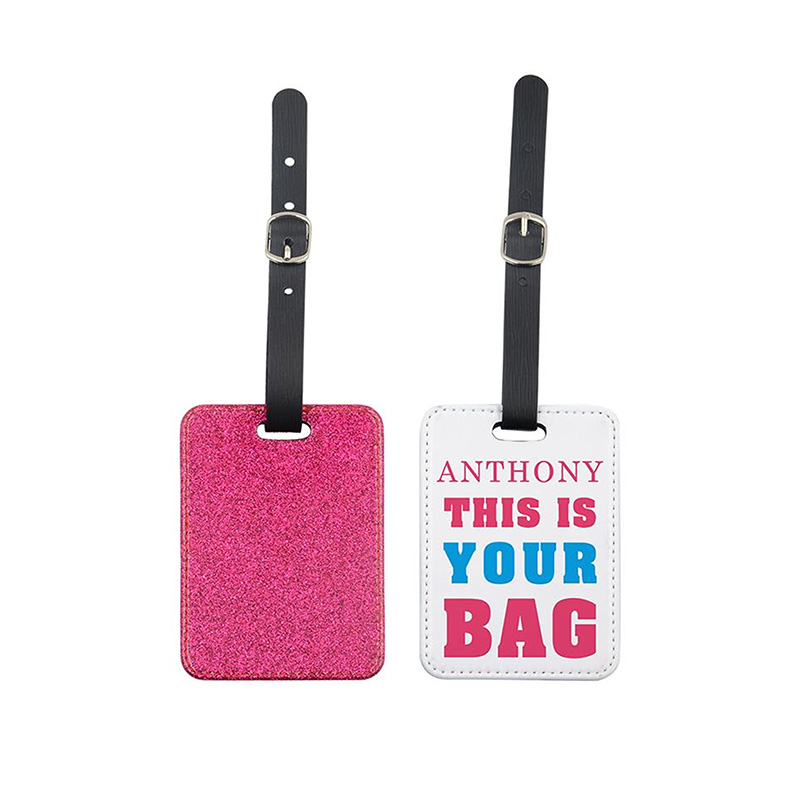 Etiqueta Rosa Glitter de Equipaje