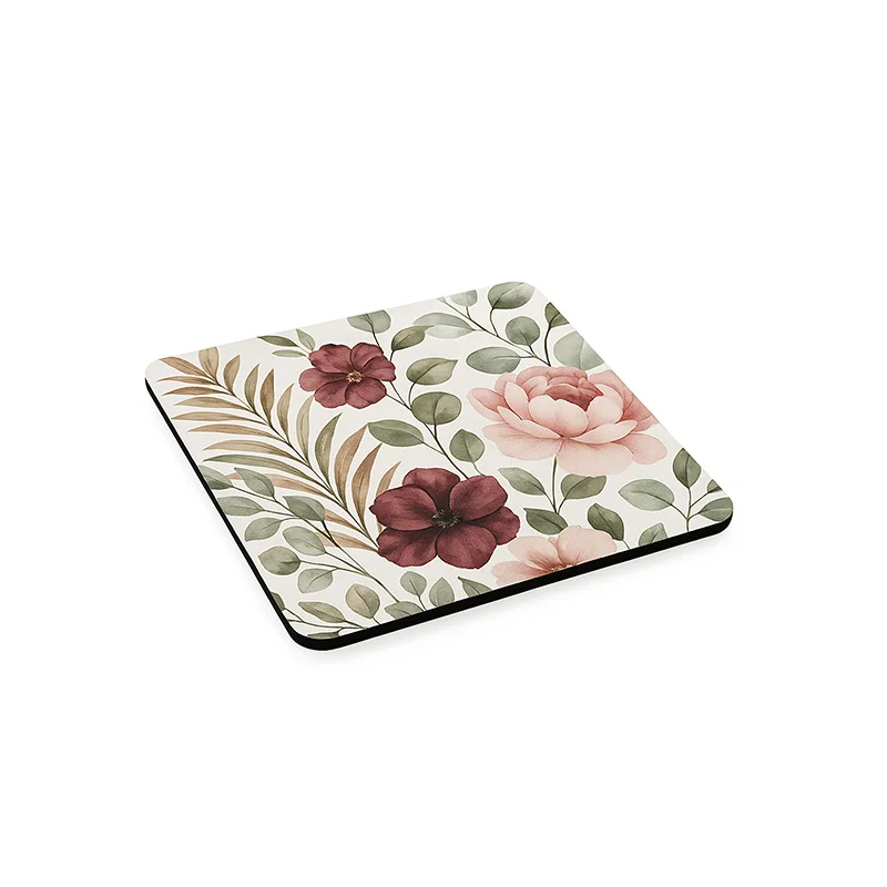 Posavasos Cuadrado MDF con Base de Corcho