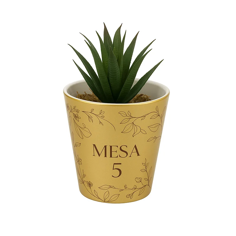Maceta Dorada para Sublimación