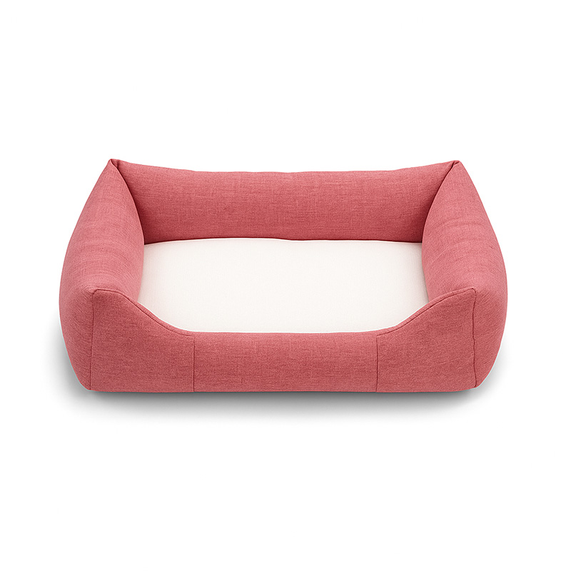 Cama para mascotas lino color rosa