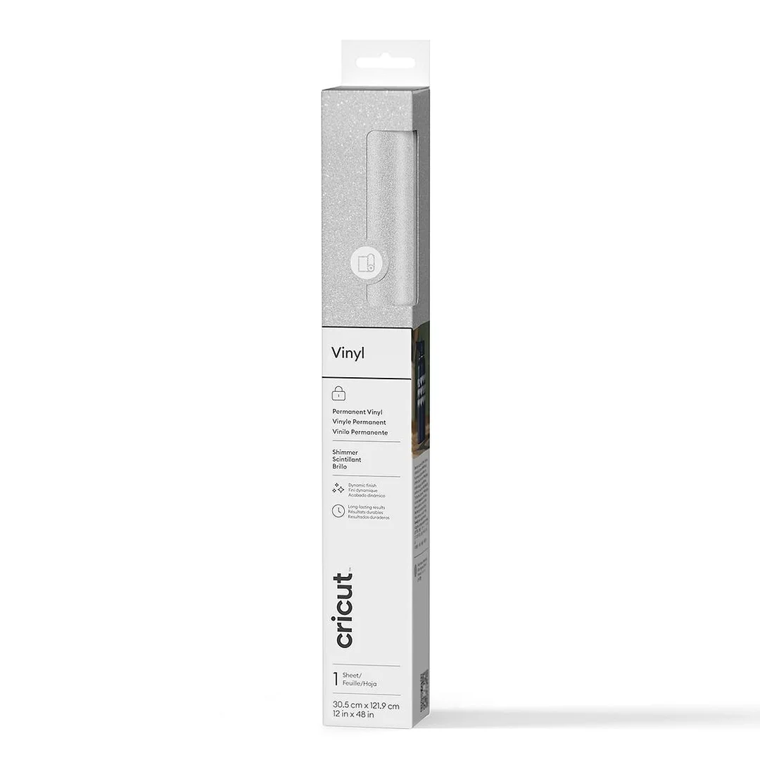 Cricut Vinilo Adhesivo Shimmer Plata | 30,5 x 122 cm