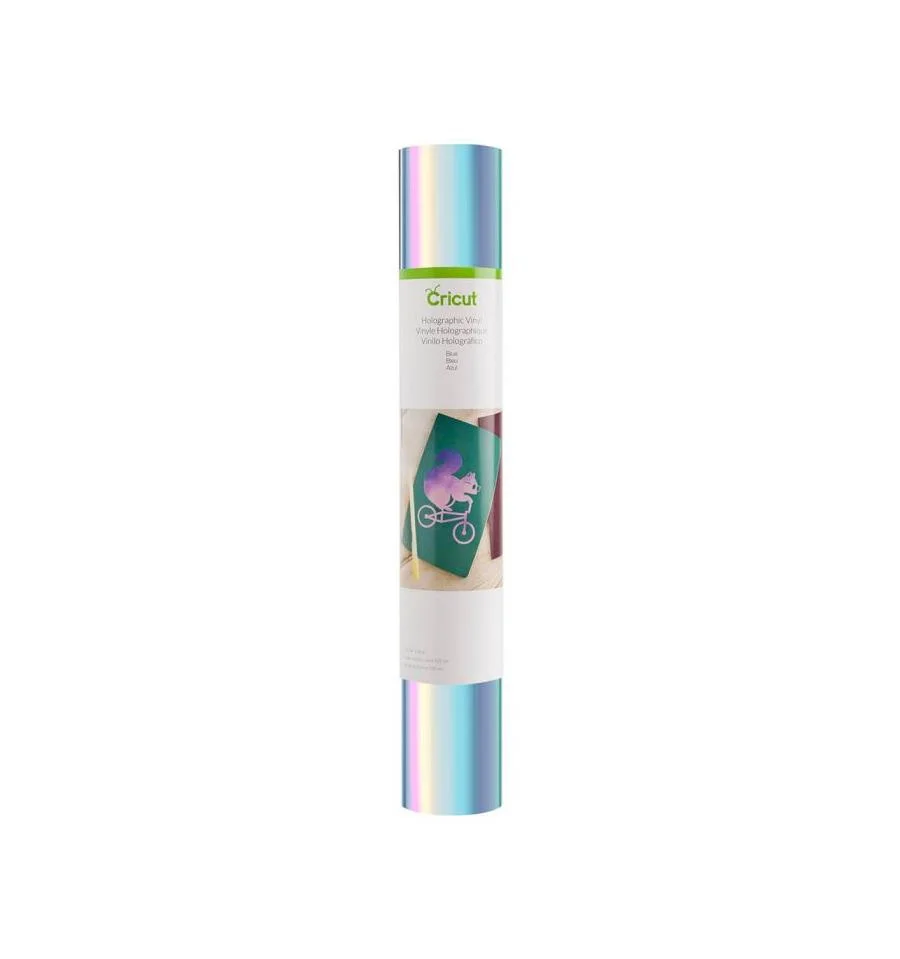 Cricut Vinilo Adhesivo Holográfico Azul | 30,5 x 122 cm