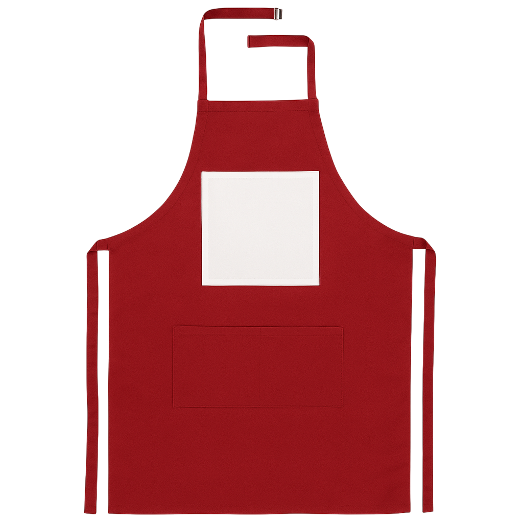 Delantal adulto rojo con recuadro 84x64