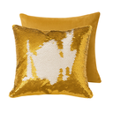 Funda de cojín de lentejuelas y microfibra oro 40 x 40 cm