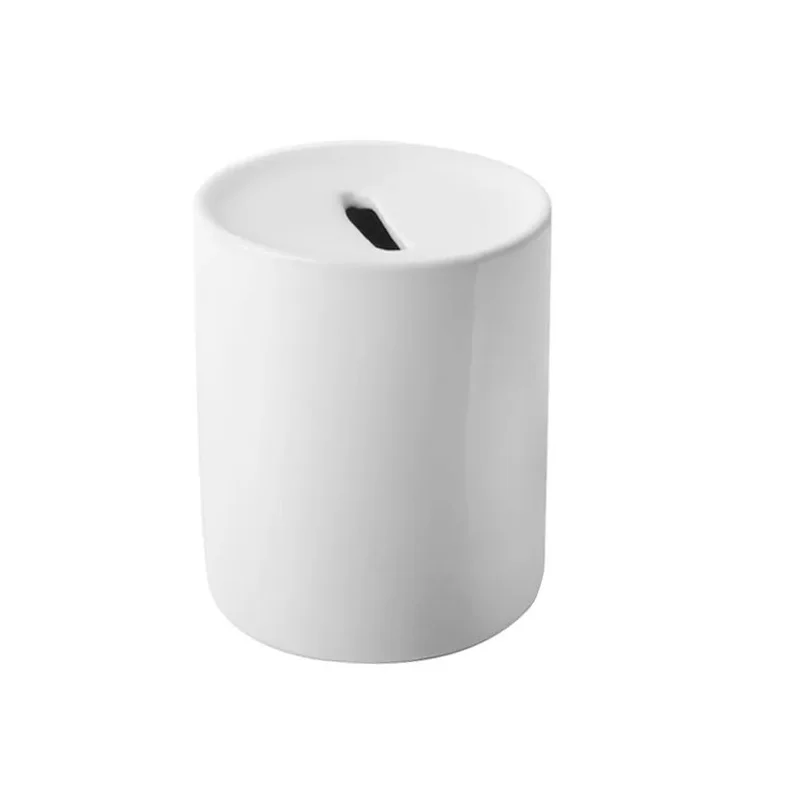 Hucha de cerámica blanca
