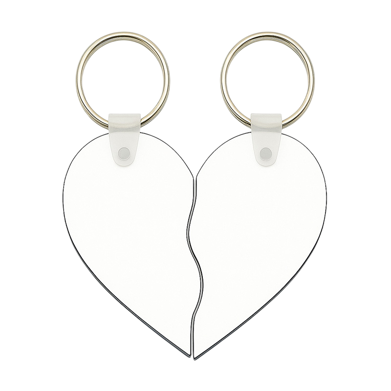 Llavero de madera corazón dos mitades