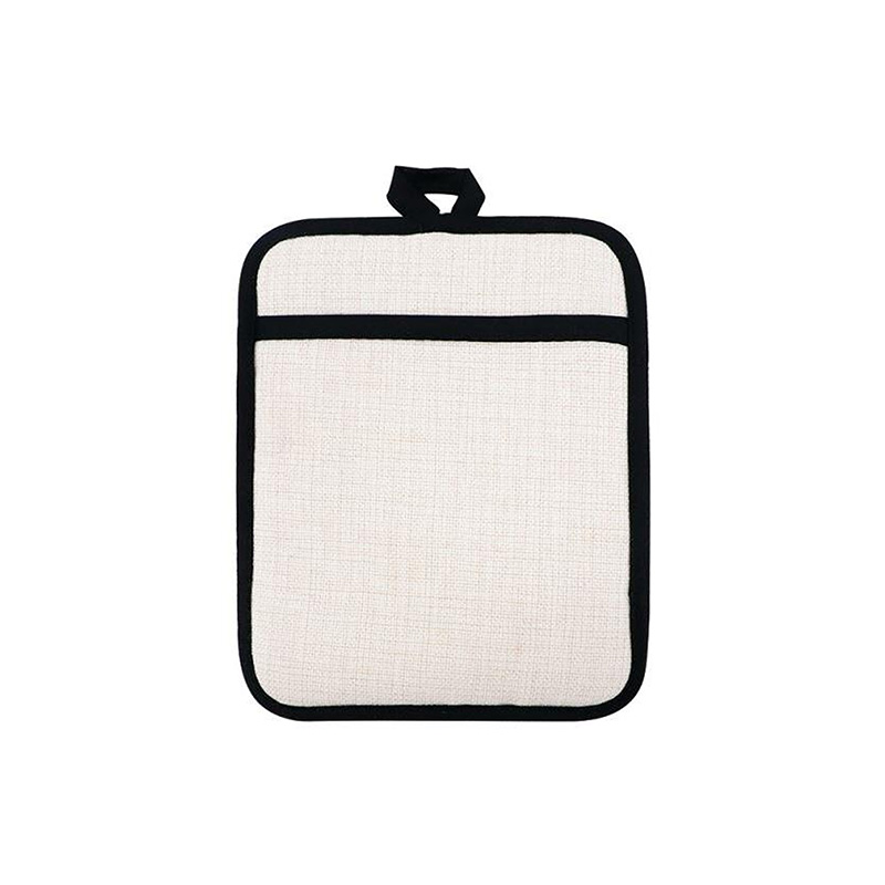 Manopla de Lino con Borde Negro