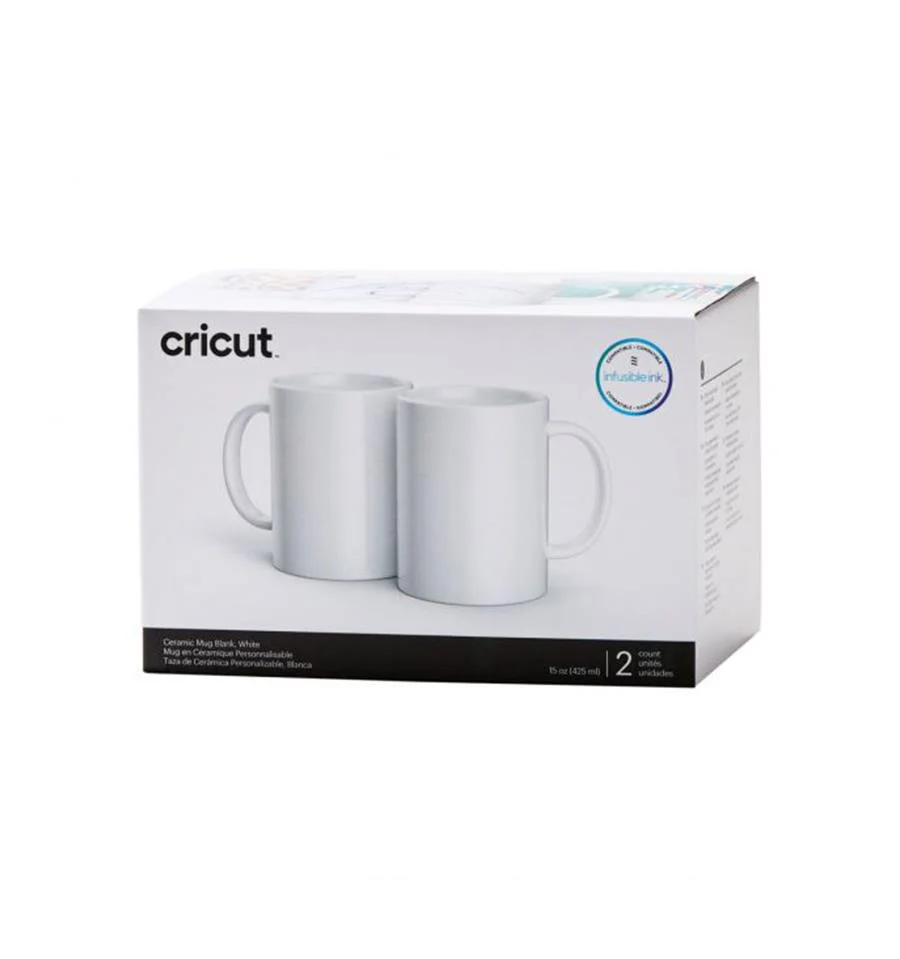 Pack de 2 tazas cerámicas blancas de Cricut