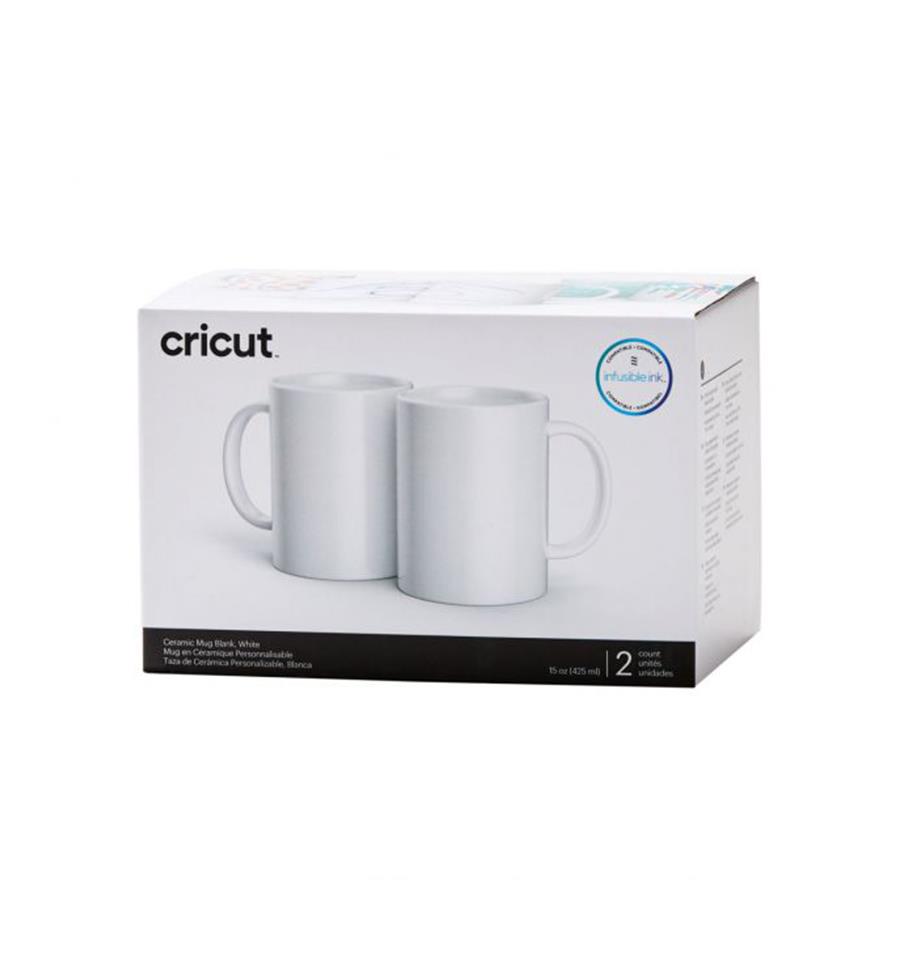 Pack de 2 tazas cerámicas blancas de Cricut