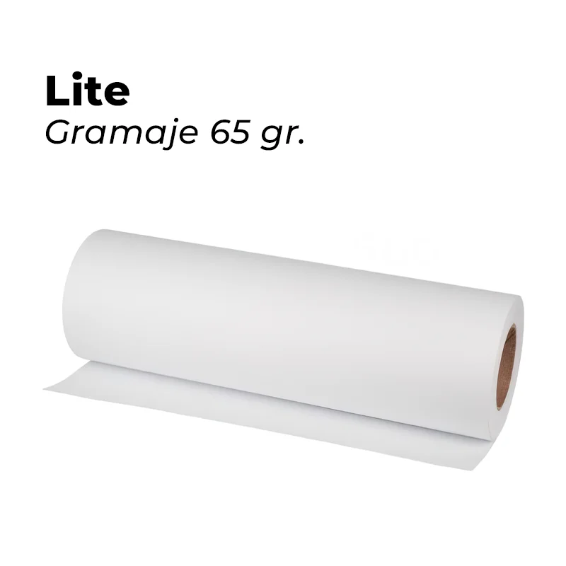 Papel Sublimación Lite Adhesivo |  162 cm x 200 m 65 gsm